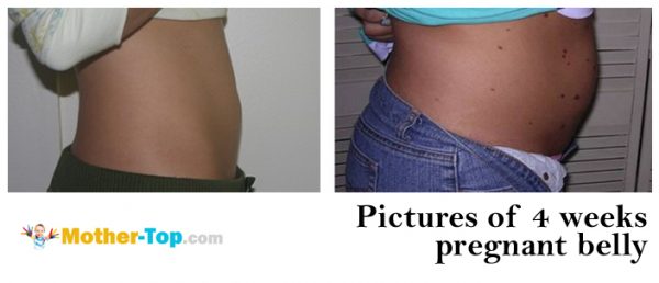 pictures of 4 weeks pregnant belly